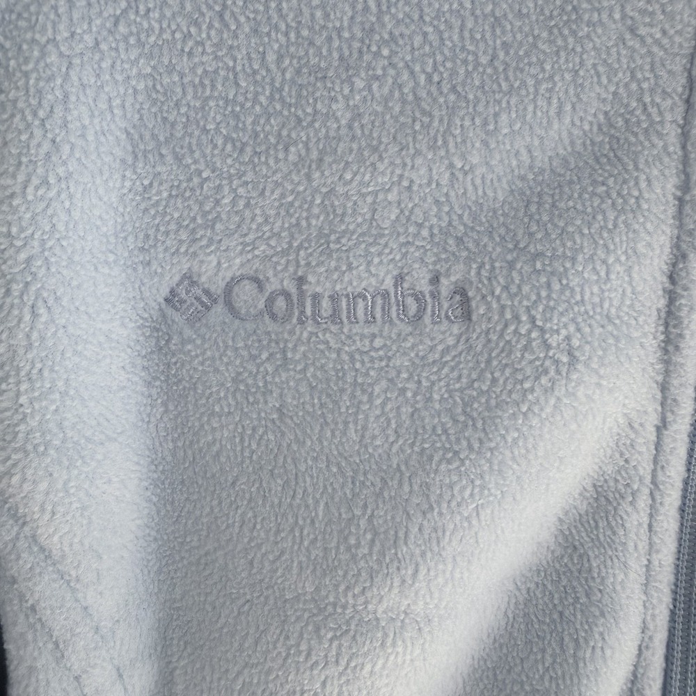 Columbia Women's Full Zip Fleece Jacket Light Blue Solid Long Sleeve Size Large - Picture 2 of 8